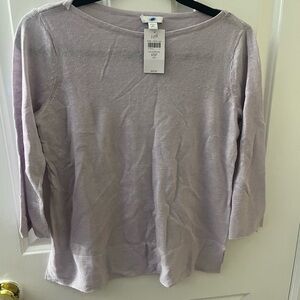 J. Jill Linen Blend Pale Orchid 3/4 Sleeve Top XSP